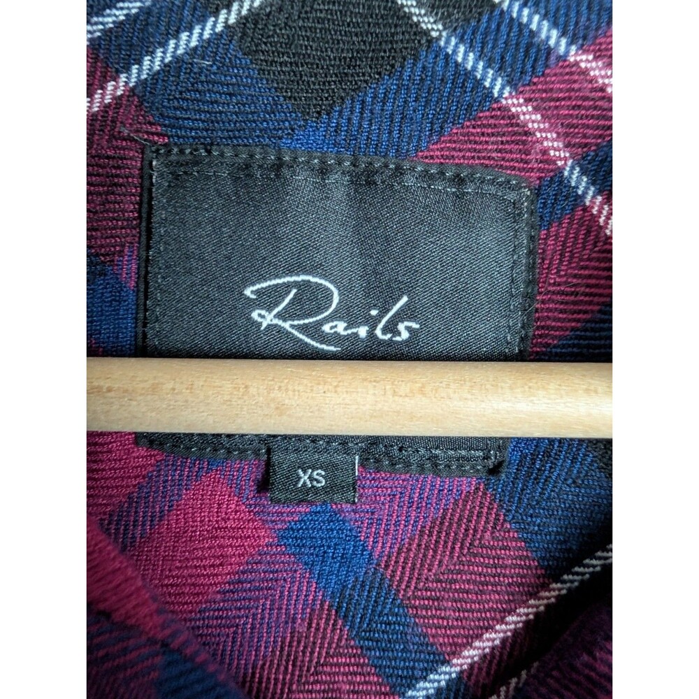 Rails Xs Button Front Hunter Plaid Flannel Shirt - image 4